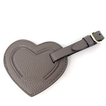 Trixi Gronau, Kofferanhänger Coeur, Leder grau, frontansicht